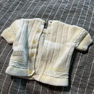 Vintage Renzo White Knit Baby Cardigan Made in Italy